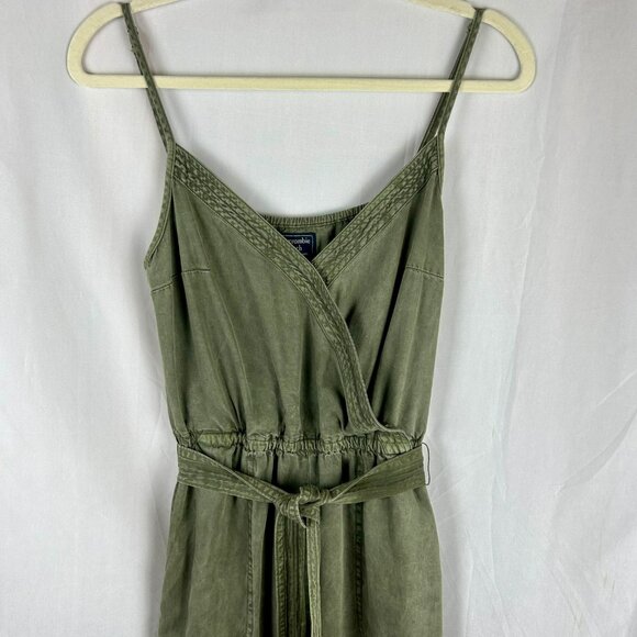 Abercrombie & Fitch Front Wrap Utility Jumpsuit Women Medium Army Olive‎ Green - Picture 5 of 13